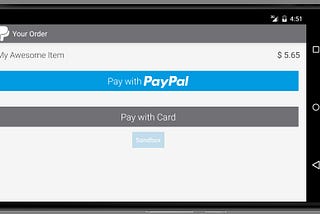 PayPal payment confirmation screen