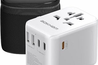 Universal Travel Adapter with USB C PD 30W Fast Charging, BOKHOM International Travel Adapter with 3 USB C and 2 USB-A, Dual 10A Fuses Travel Adapter Worldwide Travel Charger for EU UK US AU