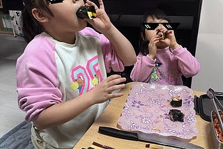 I made gimbap with the children.