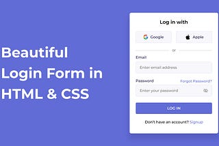 Make A Simple Login Form in HTML and CSS only