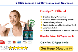 Cavityn for Healthy Gums & Teeth — Oral Health Supplement (USA, CA, UK, AU, NZ)