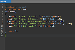 Arithmetic Operations in C++ program and their uses: