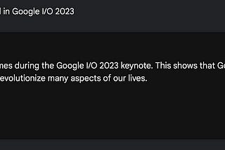 Google I/O 2023: They mentioned AI 142 times! (Part 1)