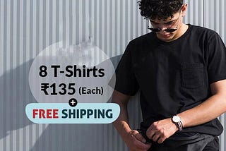 8 T-Shirts @ Rs 135 Each + Free Shipping