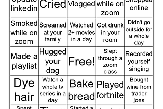 Virtual bingo through zoom