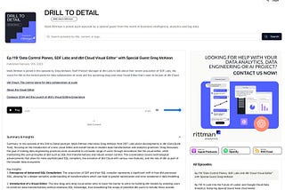 Drill to Detail Podcast Transcripts & Gen AI Insights Now Available, Powered by OpenAI Whisper API…