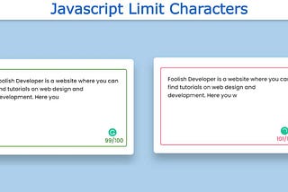 Javascript Limit Characters in textbox with HTML & CSS