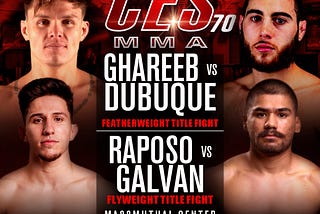 CES MMA's vacant featherweight and flyweight titles are both up for grabs on September 9 at CES 70