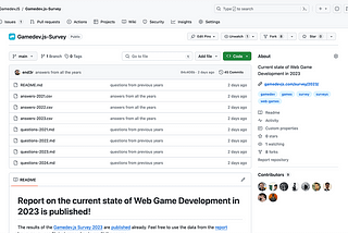 Gamedev.js Survey’s all questions and answers landed on GitHub