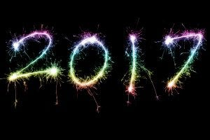 Colorful rainbow 2017 sparkler