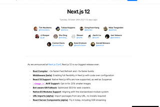 Sekilas Update Di Nextjs 12