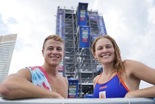 Dare to dive from 27 meters or 90 feet? Impact is like a car crash at 85 kph — 50 mph — Roovet