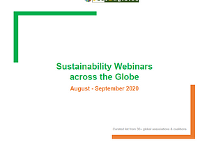 Sustainability Webinars across the Globe (SWAG)