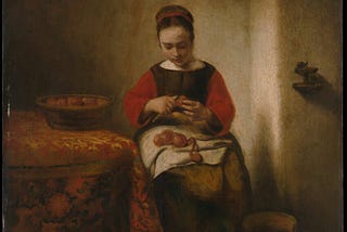 Girls in Museums: Young Woman Peeling Apples