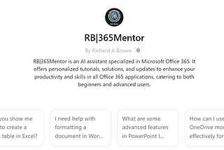 Image of RB|365Mentor, a Custom GPT