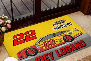 NASCAR Joey Logano #22 Front Doormat: Welcome Racing Fans