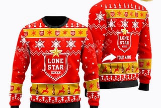 Personalized Name Lone Star Beer Christmas Sweater Jumper