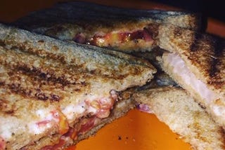 Veg Cheese Sandwich & Red Sauce Macaroni — Breakfast