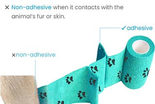 WePet Pet Wrap, Self-Adhesive, Only Sticks to Itself, Non-Woven Tape for Dog Legs, Paws, Wounds…