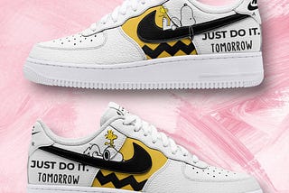Snoopy “Just Do It Tomorrow” Air Force 1s: Procrastinate in Style