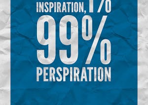 Genius is 1% Inspiration, 99% Perspiration