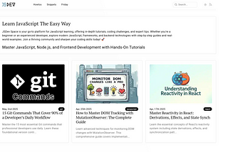 JS Dev website home page