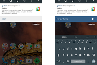 Improved notifications with Direct reply in Android N