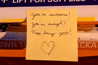 photo of a post-it note with an encouraging message