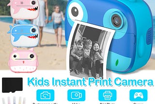 2.4" Instant Print 1080P Selfie Video Photo Digital Camera 10X Zoom for Kids