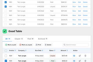 10 Design Tips for a Better Data Table Interface