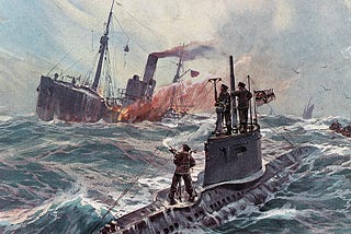 German U-Boat Sinks Allied Ship, Willy Stöwer, 1916 (Library of Congress)