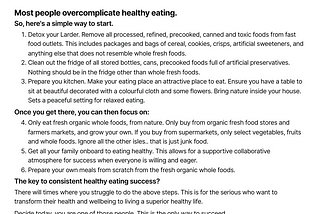 Want to eat Healthy? Don’t overcomplicate it.