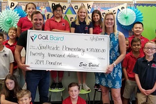 Southside Elementary Receives Annual Donation for Junior Achievement ‘BizTowns’
