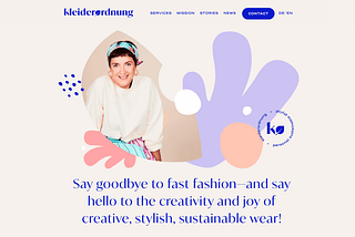Website screenshot: Say goodbye to fast fashion — and say hello to the creativity and joy of creative, stylish, sustainable wear!