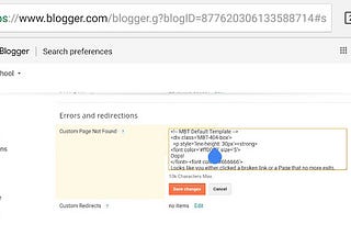 how to Create error 404 not found for blogger (images)