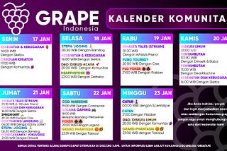 Update Kalender Mingguan Grape (Minggu ke-55)