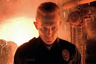 How did the T-1000 travel to the past if the field only allows living tissue?