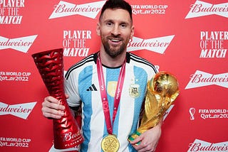 Lionel Messi with the World Cup