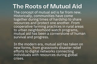 Mutual Aid and Community in Times of Crisis: Building Together