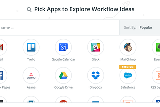 Zapier apps screen