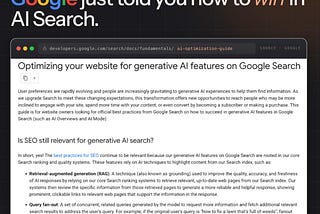 Google just told you how to win in AI Search