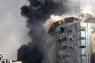 A News Building Destroyed in Gaza
