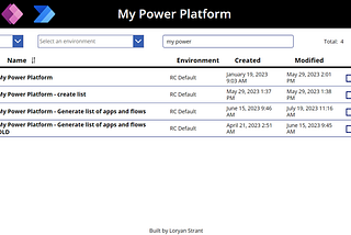 My Power Platform — finding your flows and apps across environments