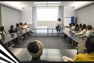 Kave Bulambo hosting a session for members of ADAN (which is the Afro German Academic Network)