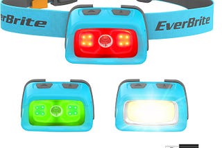 EverBrite Rechargeable Headlamp, 350 Lumens Headlamp with Red Light and Memory Function, 7 Modes Running Headlamp, Bright Headlamps for Camping, Fishing, Hunting, Night Vision