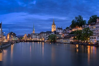 Panorama of Zurich in the Evening