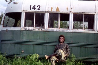 Alexander Supertramp in front of the “Magic Bus”
