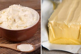 Homemade butter vs. packaged butter vs. ghee