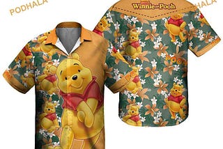 Winnie Pooh Family Beach Trip Shirt, Adult Hawaiian Shirt Pooh Style