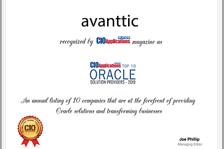 Top 10 Oracle Solution Providers’ of the magazine | CIO Applications Europe